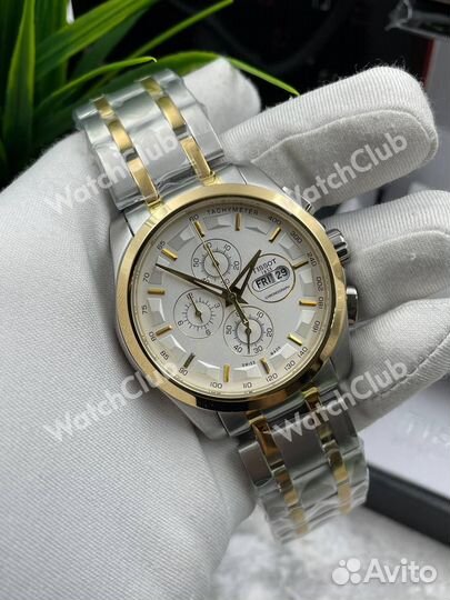 Мужские часы Tissot серебро с золотом