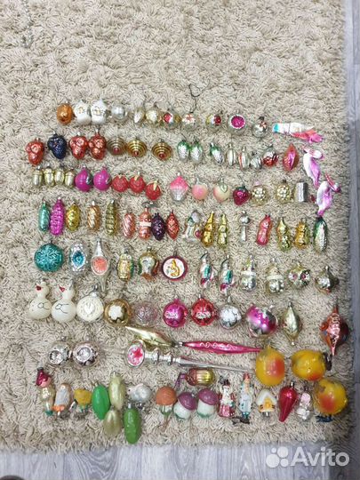 Ёлочные игрушки эпохи СССР стеклянные