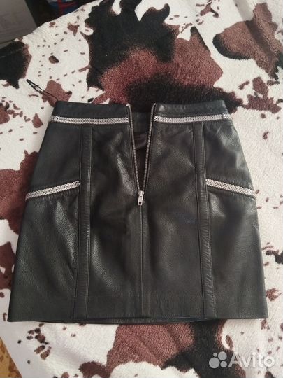 Юбка кожаная