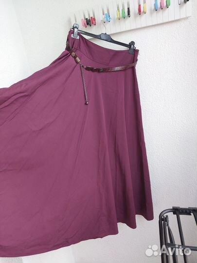 Юбка женская длинная 46 бордо