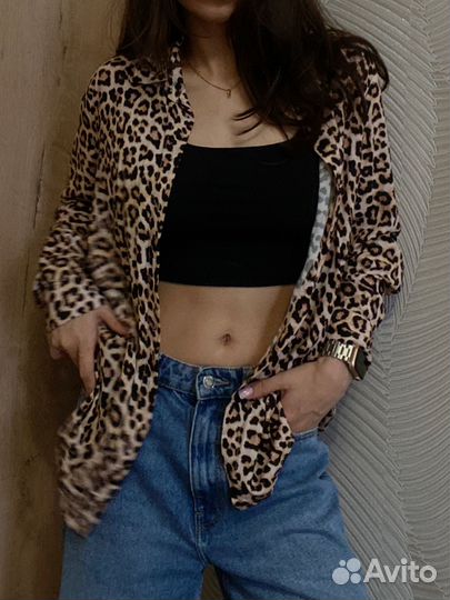 Стильная леопардовая рубашка