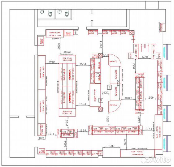 Проектирование магазина, расстановка, замеры