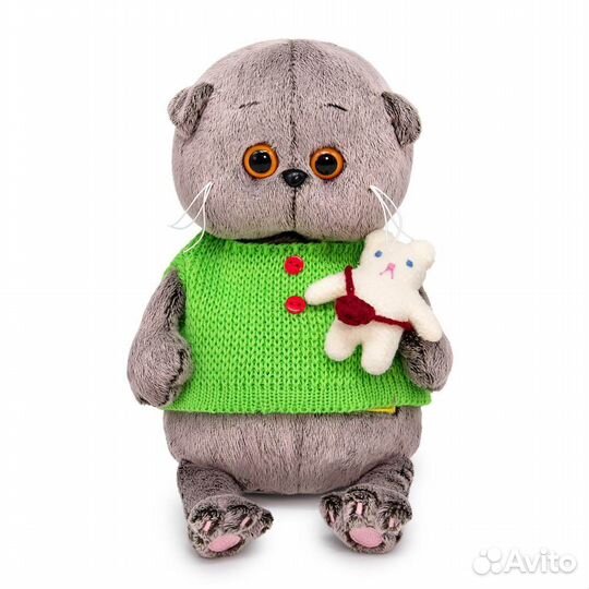 Игрушка мягкая Басик baby в жилете с игрушкой 20 с