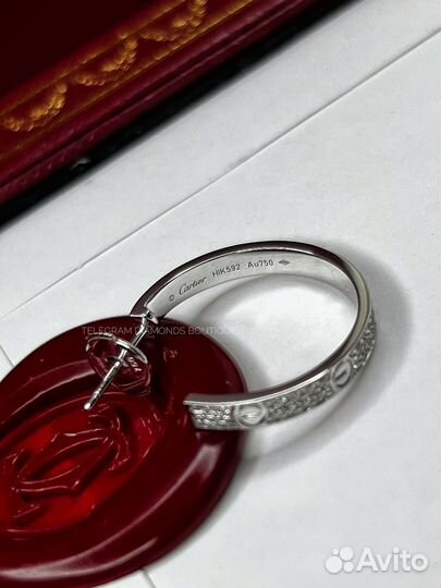 Серьги Cartier Love белое золото 750, бриллианты