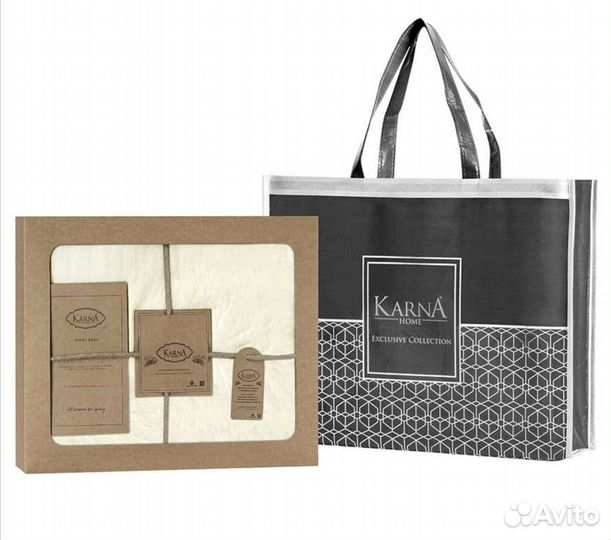 Кпб вареный хлопок 4 наволочки волан Karna