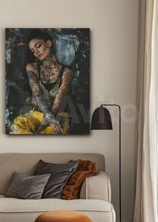 Картина маслом девушка в татуировках Примерка бесп