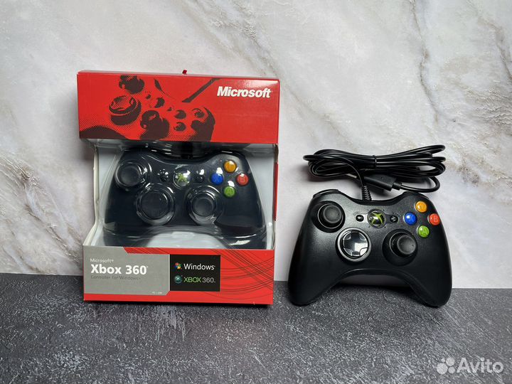 Геймпад Xbox 360 джойстик новый черный