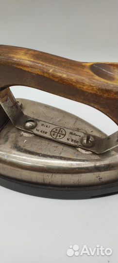 Утюг высота 13 см, ручка дерево, металл размер ни