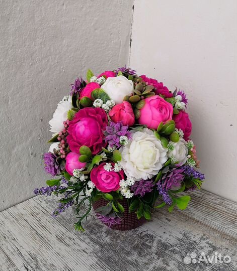 Букет цветов из мыла. Пионы