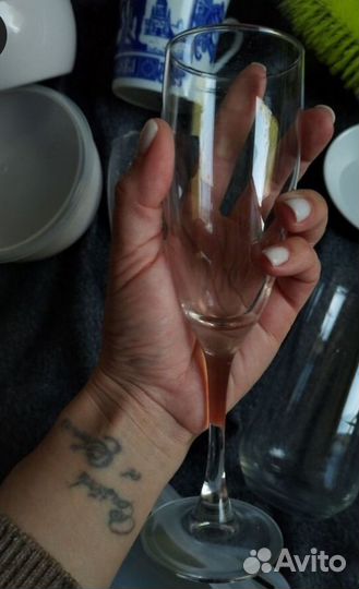Бокалы для шампанского 2 штуки стаканы посуда