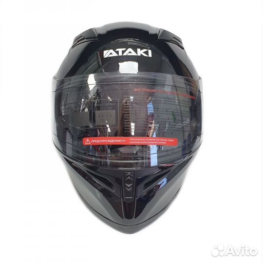 Шлем Ataki JK316 Solid черный глянцевый