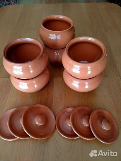 Керамические горшочки для запекания с крышечками