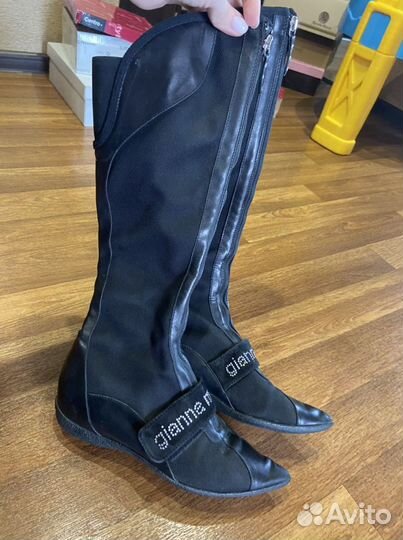 Ботфорты кожаные