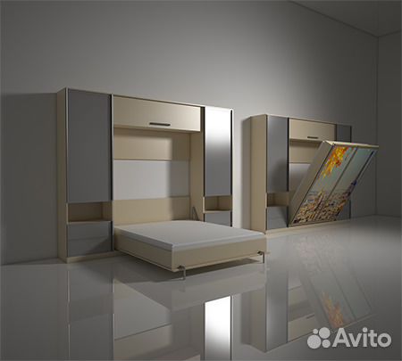Кровать подъемная откидная в шкафу новая на заказ купить в Санкт ...