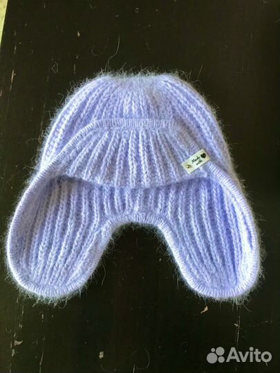 Шапка ушанка женская вязаная