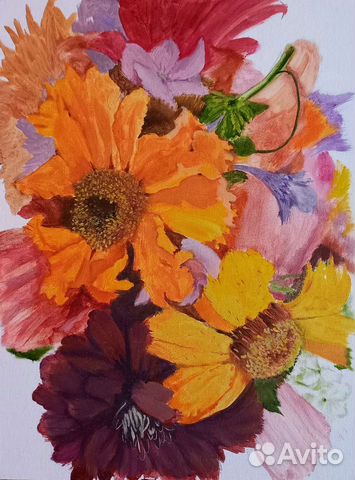 Картина маслом на холсте цветы