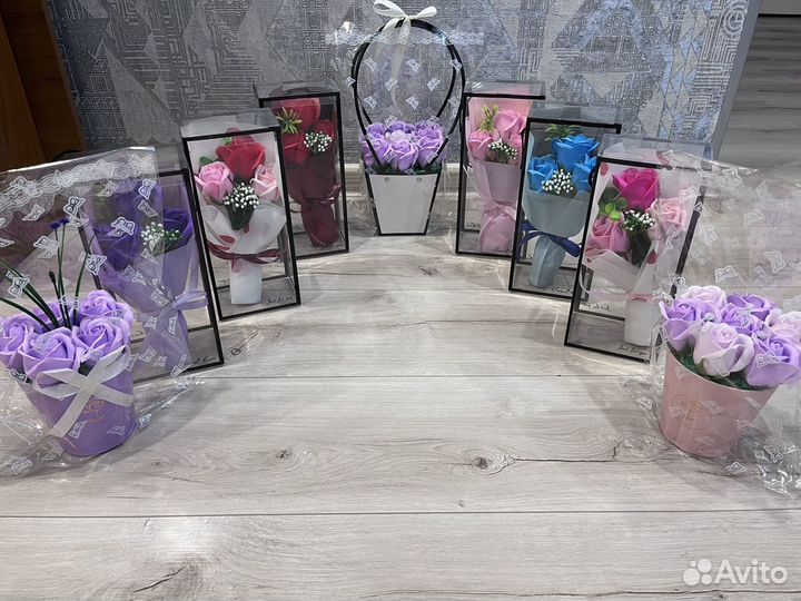 Букет роз из мыла