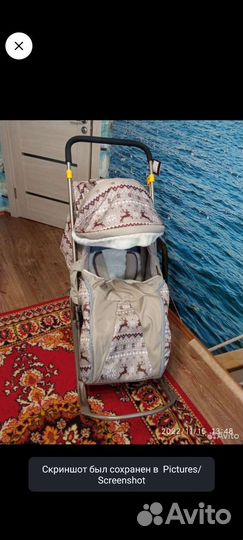 Детские санки коляска с колесами