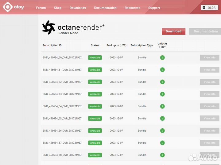 Octane Render Studio+ (Лицензия на 1 или 12 мес.)