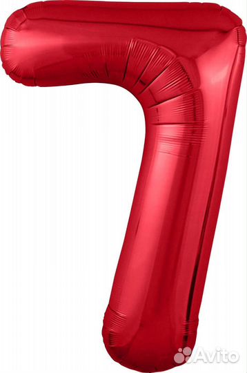 Шар (40''/102 см) Цифры Slim Красные Agura