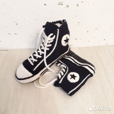 Вязаные носки-кеды Converse