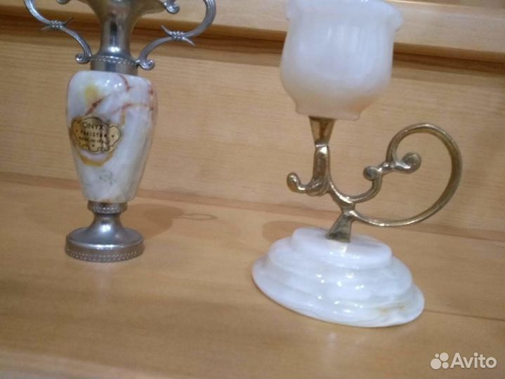 Вазочка и подсвечник из оникса