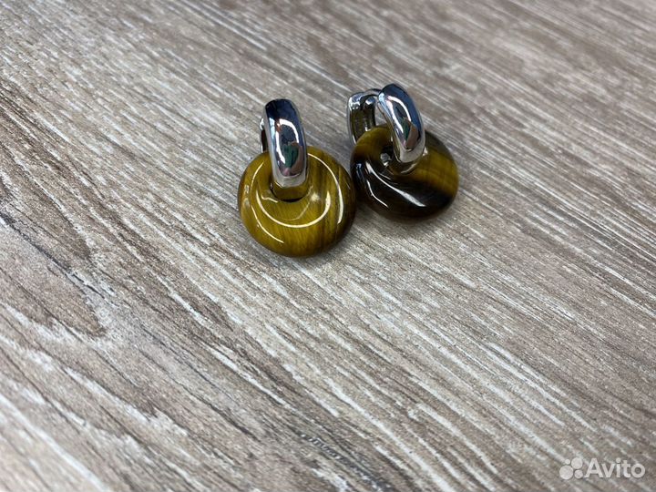 Серьги трансформеры с подвесками бубликами