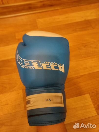 Перчатки боксерские leco blue PRO для 11-13 лет
