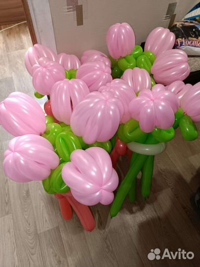 Цветы из шаров 3 шт