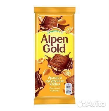Опт - Шоколад Alpen Gold Арахис-Кукурузные хлопь