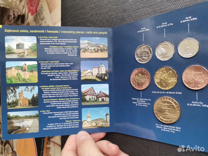 Монеты Чехии 2017г. и жетон Прага