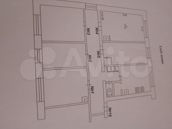 Комната 31,1 м² в 2-к., 1/5 эт.