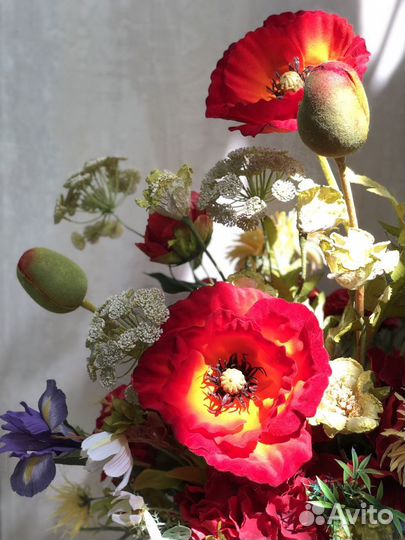 Интерьерные букеты из искусственных цветов