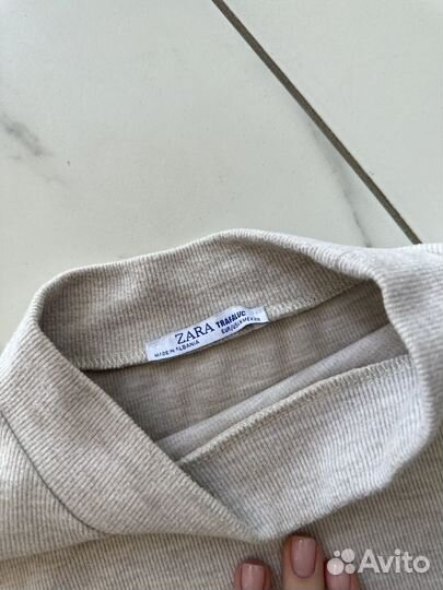 Фтболка zara в рубчик