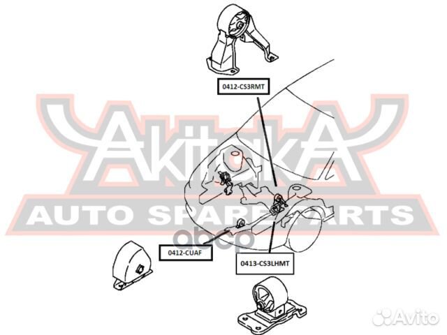 Сайлентблок подушки двигателя 0413-CS3lhmt asva