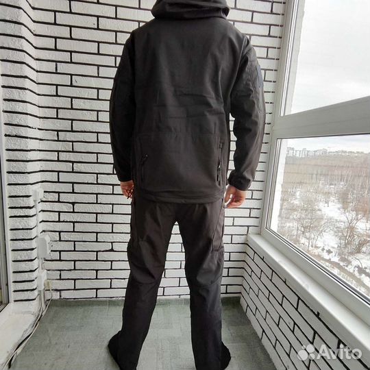 Тактический костюм softshell черный