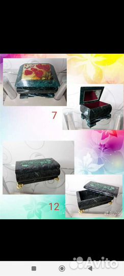 Шкатулки из натурального камня