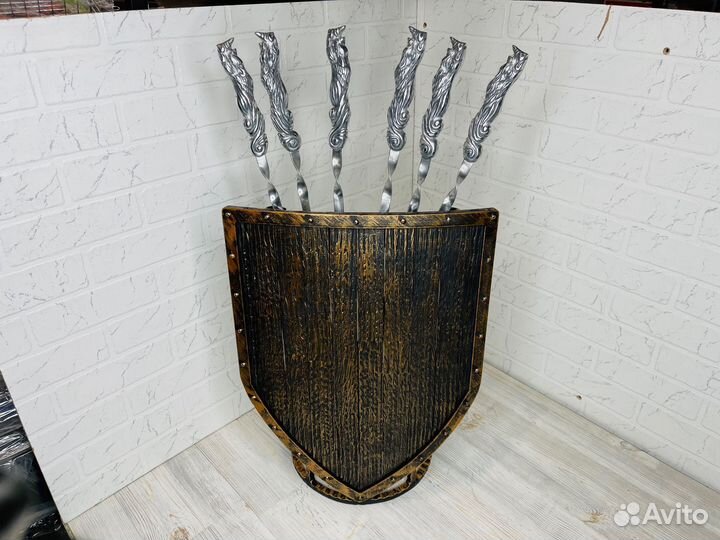 Шн0530 Шампурница Подставка для шампуров ковка