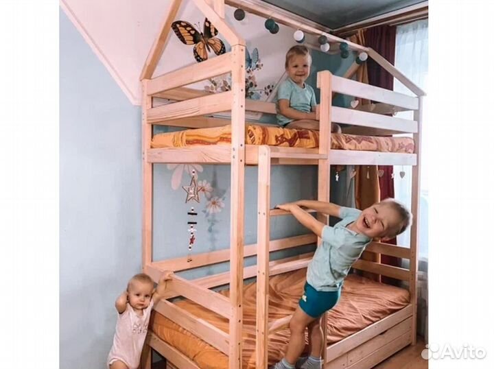 Двухъярусная кровать-домик Classic для детей от 3