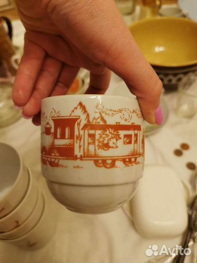 Стопки, стаканы, тарелка керамика СССР