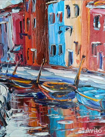 Венеция пейзаж лодки город Италия 25*20 см