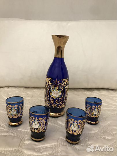 Графин и 4 рюмки Богемия