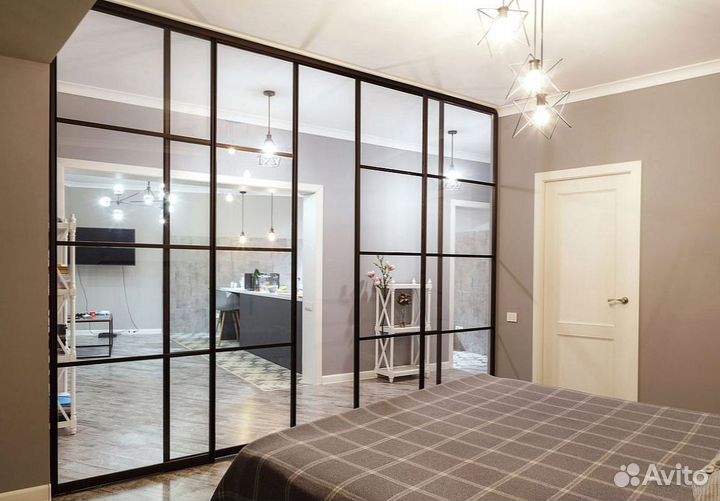 Стеклянная перегородка лофт