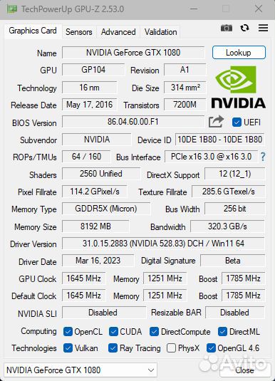 Видеокарта Palit GameRock GTX 1080 8Gb gddr5X