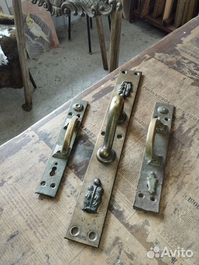 Дверные ручки старинные. Латунь. бронзацаризм