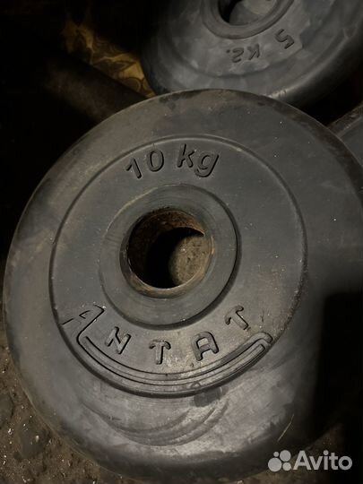 Скамья для жима, блины для штанги