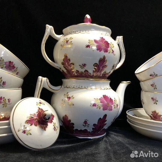 Сервиз чайный Барбарис малиновый Вербилки