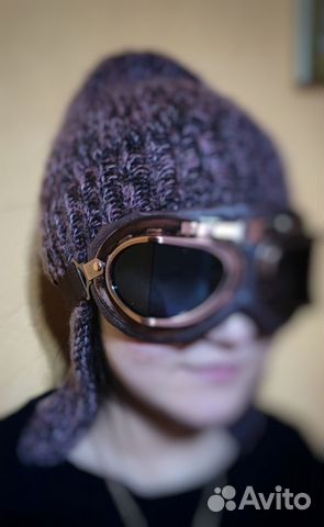 Шапка с очками и ушками. Ручная работа