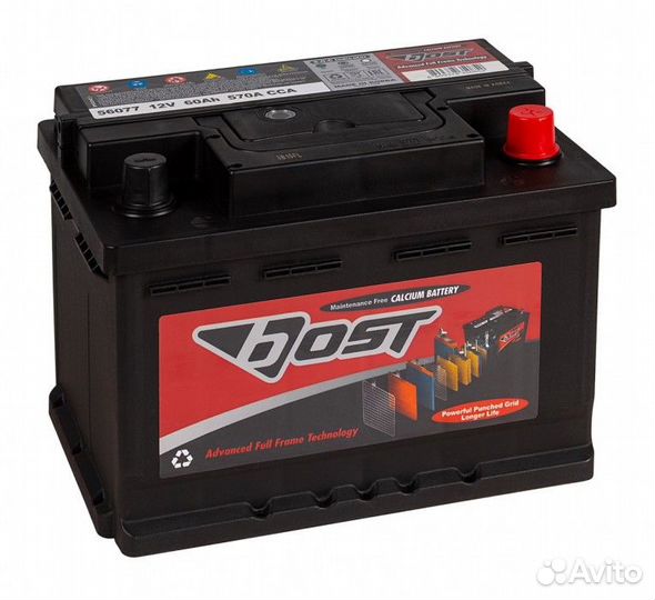 Аккумулятор Bost 60R (56077) обр. пол. 60 Ач