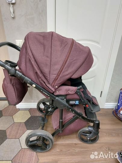 Коляска 2 в 1 adamex luciano цвет бордовый